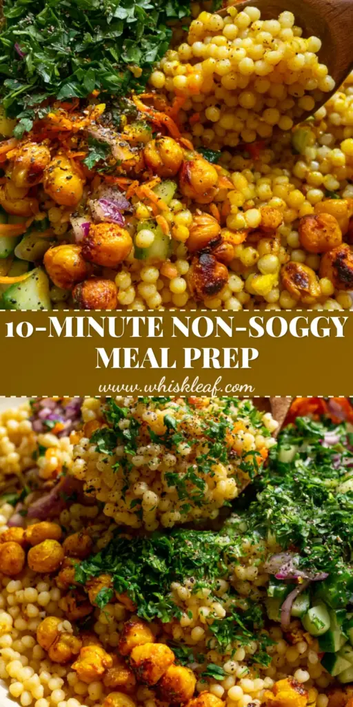Curried Couscous Chickpea Salad with Golden Roasted Turmeric Chickpeas 3 A vibrant Curried Couscous Chickpea Salad in a cream bowl featuring golden turmeric chickpeas, emerald parsley, and purple red onions.
