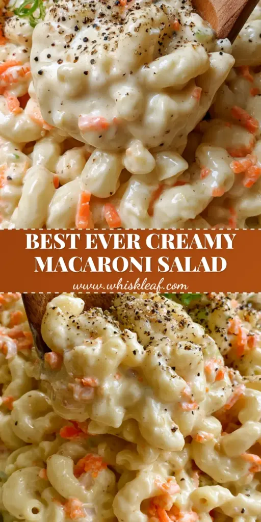 Macaroni Salad Recipe: The Ultimate Creamy Hawaiian-Style Comfort 4 A large portion of creamy macaroni salad being lifted by a wooden spoon from a rustic ceramic bowl. (macaroni salad recipe)